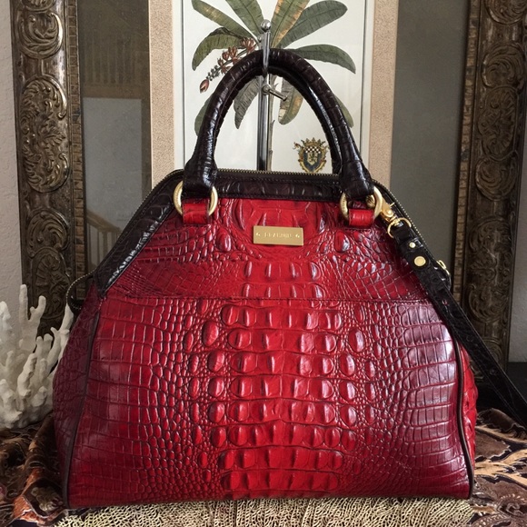 💋💋🌹RARE RUBY TRI TEXTURE💋🌹BRAHMIN SARA ROSE - Picture 3 of 8